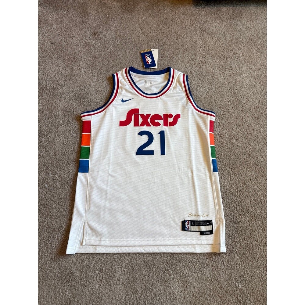 Joel Embiid Philadelphia 76ers City Edition Nike NWT Youth NBA Jersey Size Large